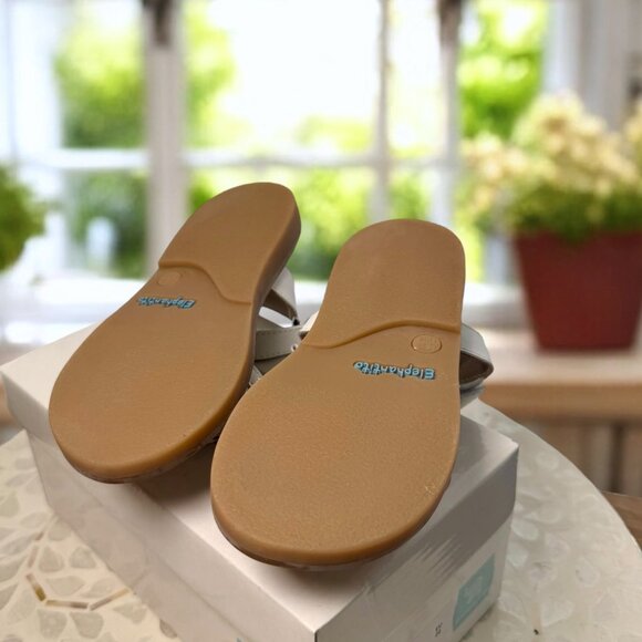 Elephantito Caro Cuore Leather Sandal Girls White Silver Hearts Size 10 EU 26 - Picture 6 of 7